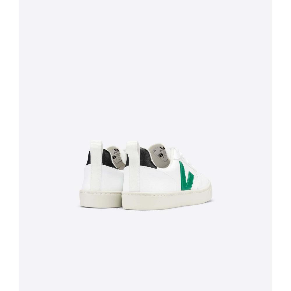 Veja V-10 LACE CWL Kids' Sneakers White/Green | NZ 849CTV